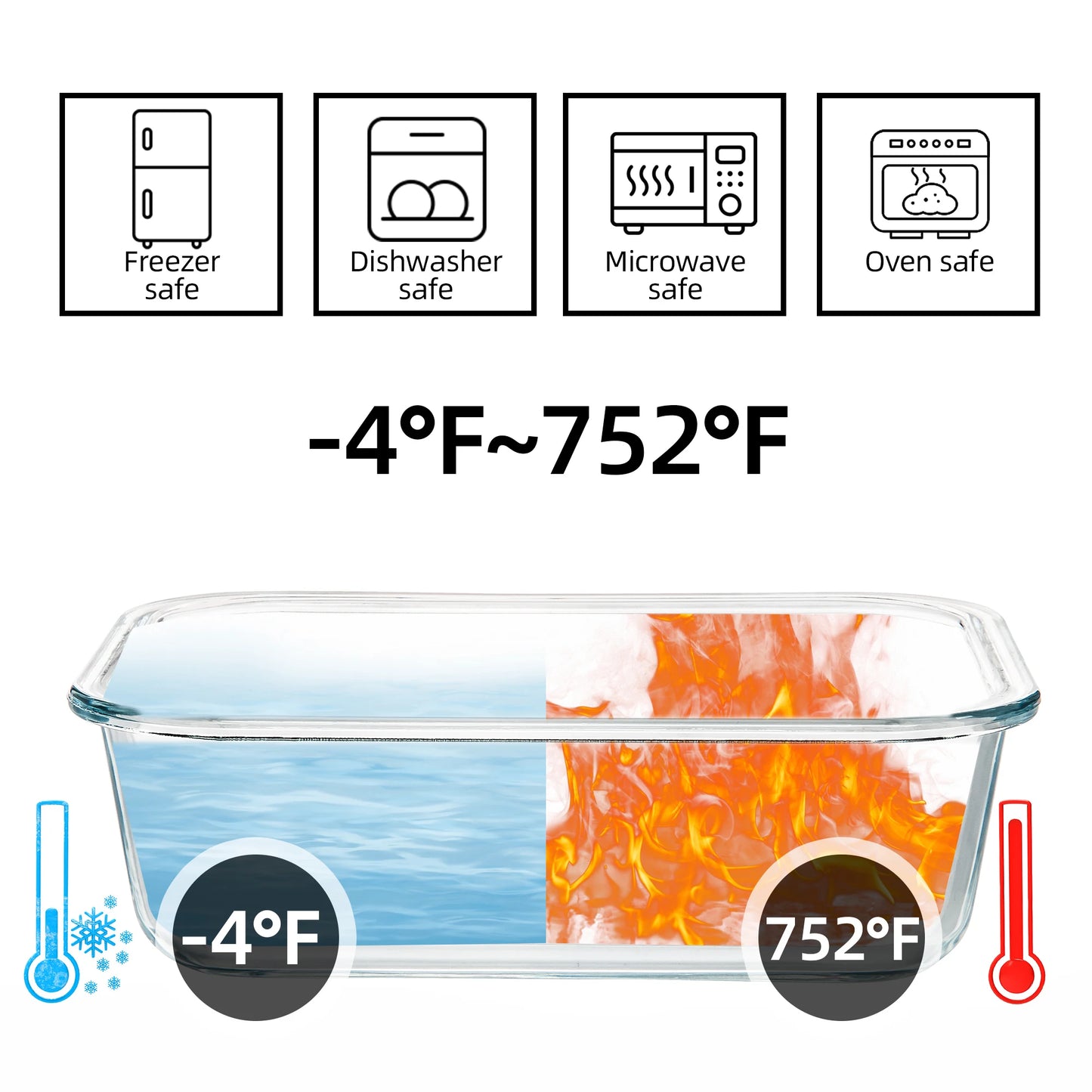 16 Pack Glass Food Storage Containers with Lids