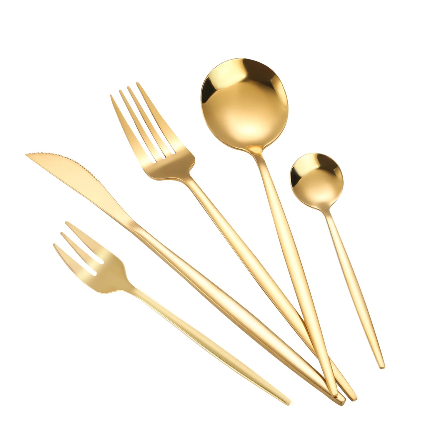 90PCS Gold Flatware Cutlery 5 Golden Stainless Steel Kitchen Utensils Set